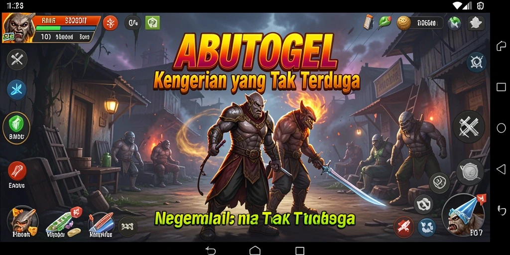 Screenshot utama ABUTOGEL menampilkan suasana gameplay yang mencekam.