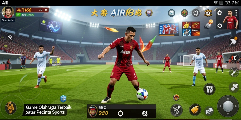 Tampilan gameplay menegangkan dari AIR168 yang memperlihatkan aksi olahraga.