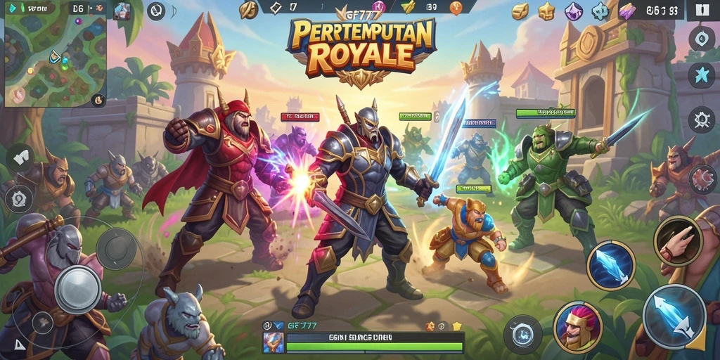 Tampilan gameplay seru dalam pertempuran Battle Royale di GF777.