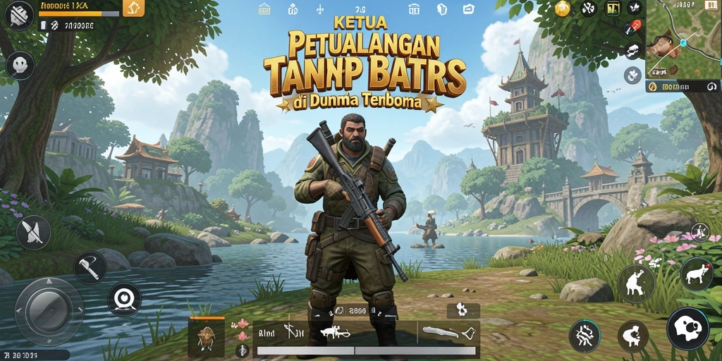 Tampilan gameplay KETUA yang epik di dunia terbuka yang luas.