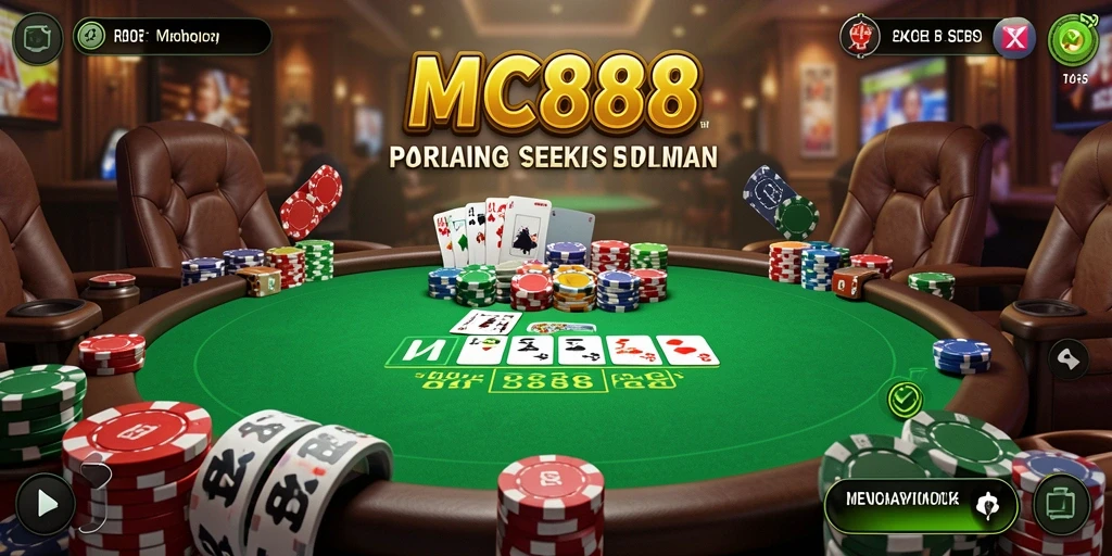 Screenshot gameplay MC888 menampilkan suasana permainan Poker yang menarik.