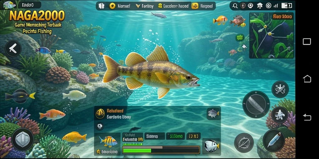 Tampilan gameplay NAGA2000 yang menawan di lokasi memancing.