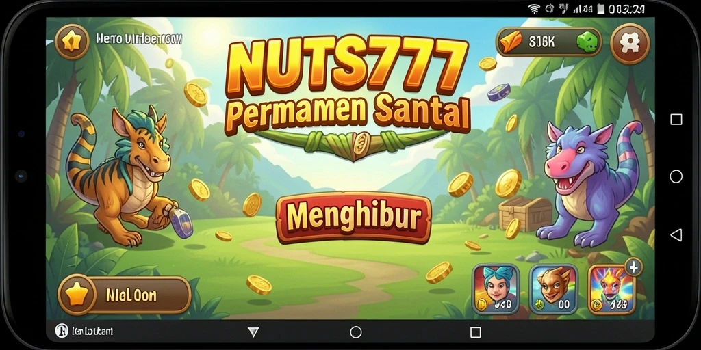 Tampilan gameplay NUTS777 yang menarik dan berwarna-warni.