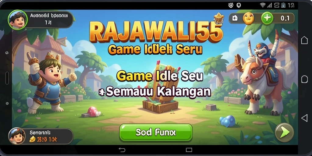 Tampilan gameplay RAJAWALI55 dengan karakter unik dan strategi menarik.
