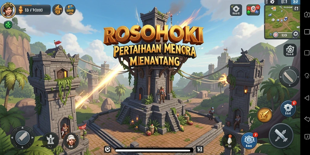 Screenshot menampilkan gameplay menara pertahanan yang mendebarkan.