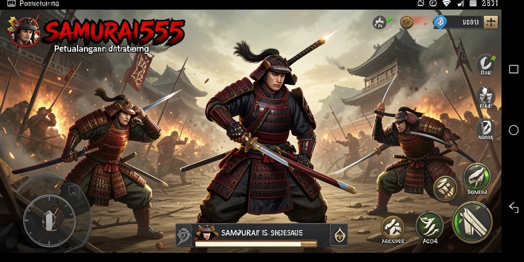 Tangkapan layar utama dari gameplay SAMURAI555 yang menarik.