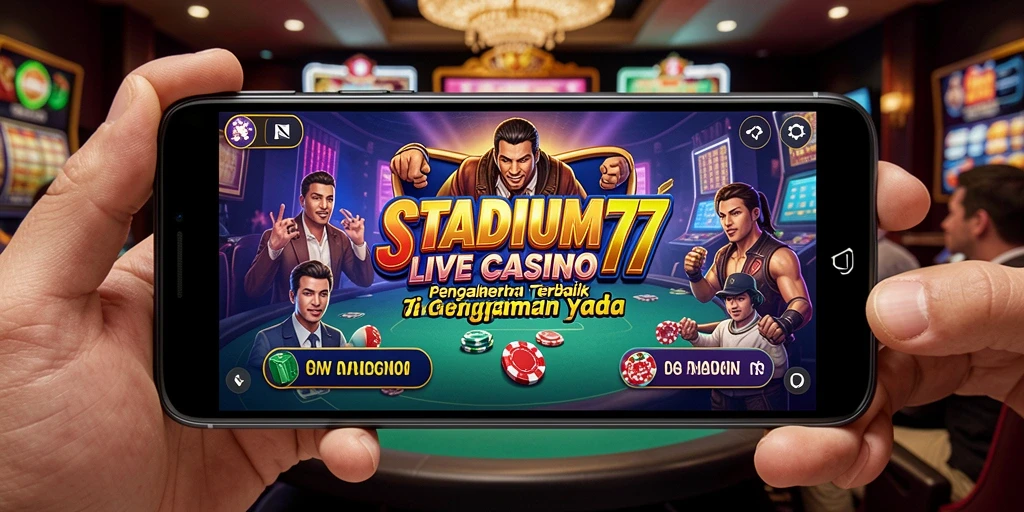 Tampilan gameplay Live Casino STADIUM77 dengan dealer langsung yang profesional.