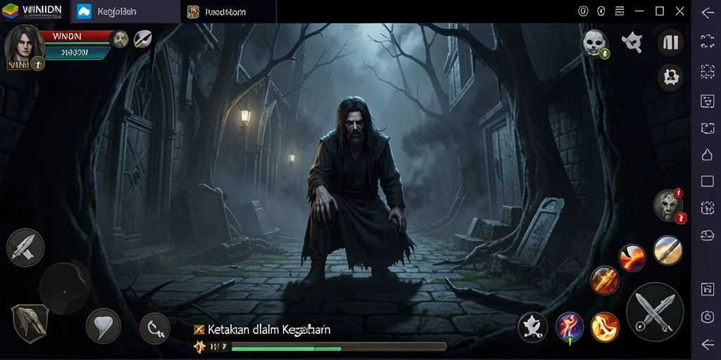 Gambar gameplay WINIDN menampilkan suasana mencekam di dunia Horror.